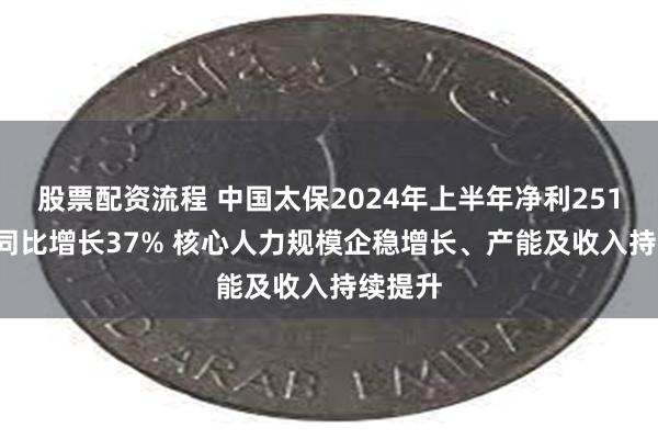 股票配资流程 中国太保2024年上半年净利251.32亿同比增长37% 核心人力规模企稳增长、产能及收入持续提升