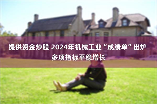 提供资金炒股 2024年机械工业“成绩单”出炉 多项指标平稳增长