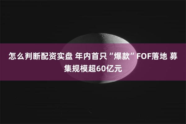 怎么判断配资实盘 年内首只“爆款”FOF落地 募集规模超60亿元